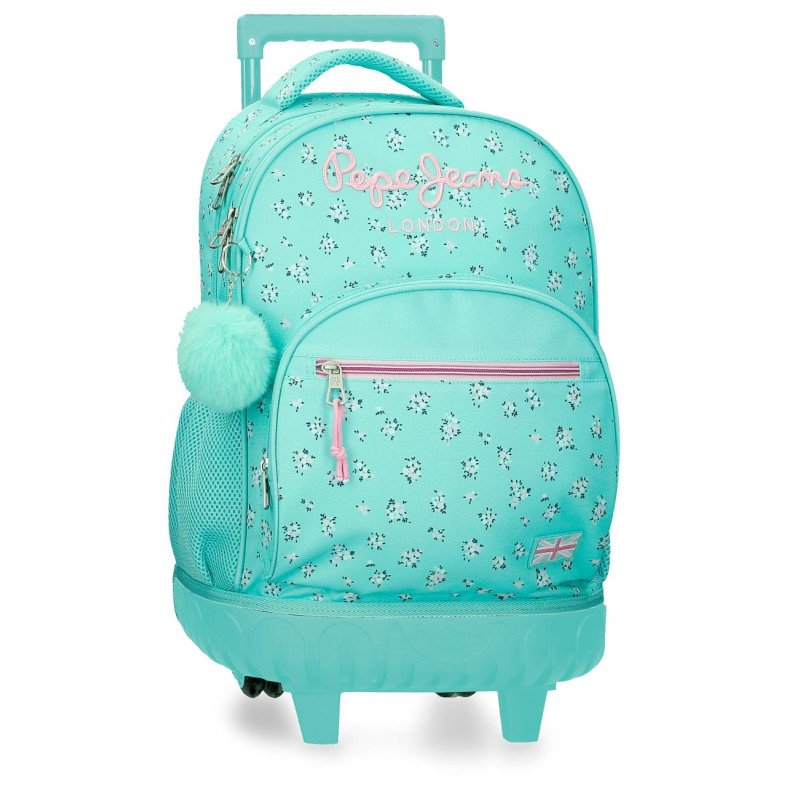 CARTABLE A ROULETTES TURQUOISE- PEPE JEANS® - 2026