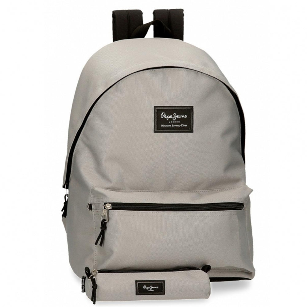 SAC A DOS PEPE JEANS Gris ®+ TROUSSE CE6 - COLLEGE / LYCEE