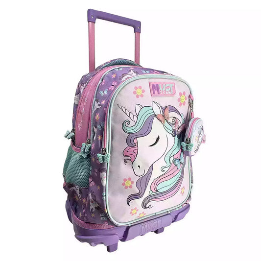 PACK Cartable à roulettes + Sac a repas + Trousse LOVELY UNICORN