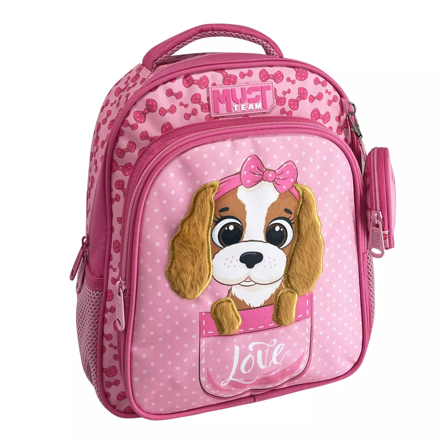 SAC A DOS  MATERNELLE DOG WITH PINK BOW