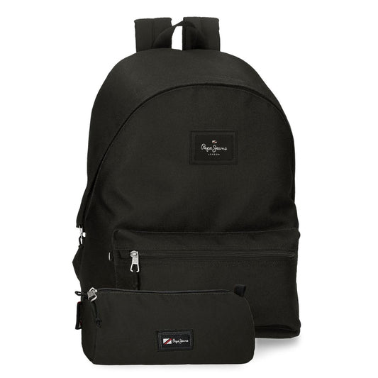 SAC A DOS PEPE JEANS NOIR ® + TROUSSE COLLEGE / LYCEE