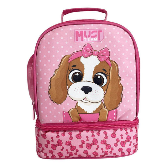 SAC A REPAS / GOUTER DOG WITH PINK BOW