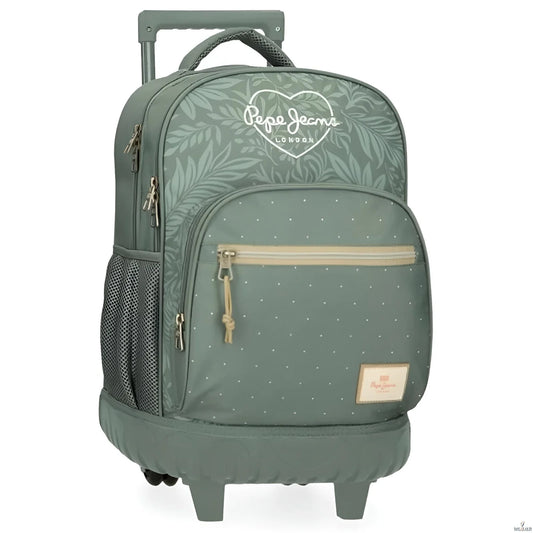 CARTABLE A ROULETTES FLORAL GREEN  - PEPE JEANS® - 2026
