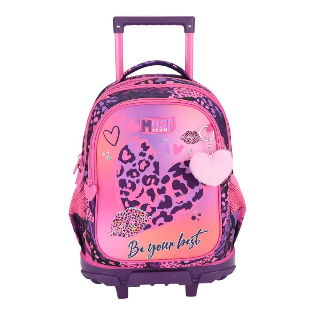 Cartable à roulettes HEART PINK