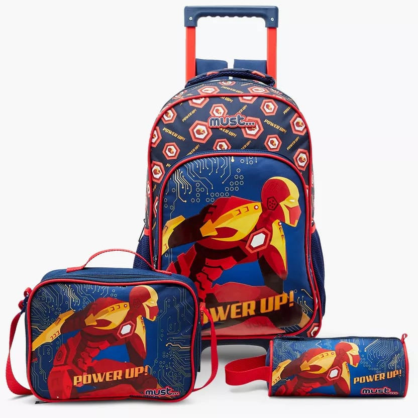 PACK Cartable à roulettes + Sac a repas + Trousse - IRON MAN