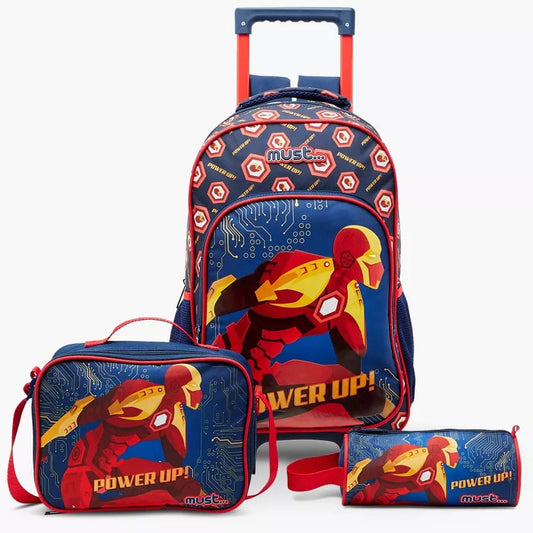 PACK Cartable à roulettes + Sac a repas + Trousse - IRON MAN