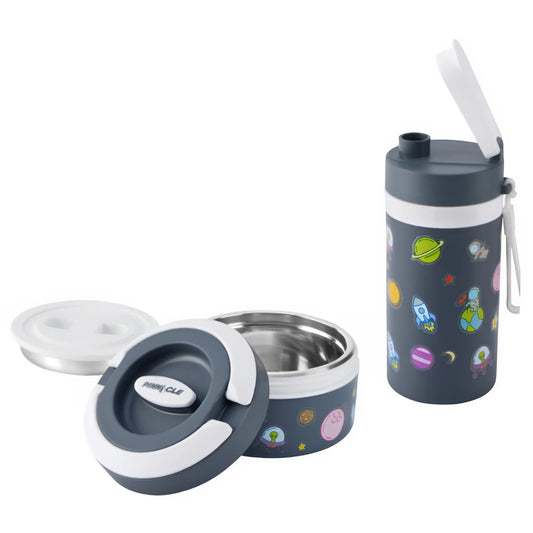 SET GOURDE+LUNCH BOX - PINNACLE INOX - CLAY BLEU NUIT DINASORUS