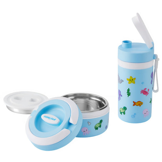 SET GOURDE+LUNCH BOX - PINNACLE INOX - CLAY BLEU DINASORUS