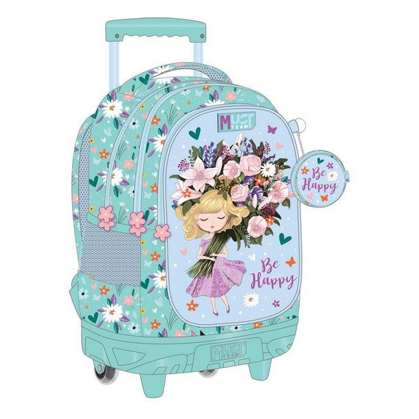 PACK Cartable à roulettes + Sac a repas + Trousse  BE HAPPY