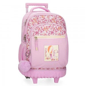 CARTABLE A ROULETTES ROSE - PEPE JEANS® - 2026